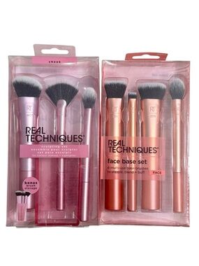 Real Techniques Face Base Foundation & Sculpting 4 Piece Makeup Brush Kits, 2